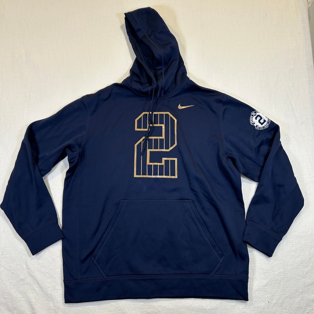 Nike Derek Jeter New York Yankees Captain Hoodie Navy Blue XL Therma-FIT